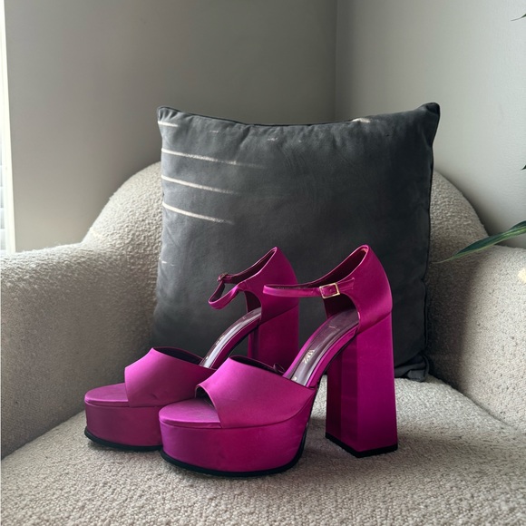 ZARA chunky satin platform heels - Picture 2 of 3